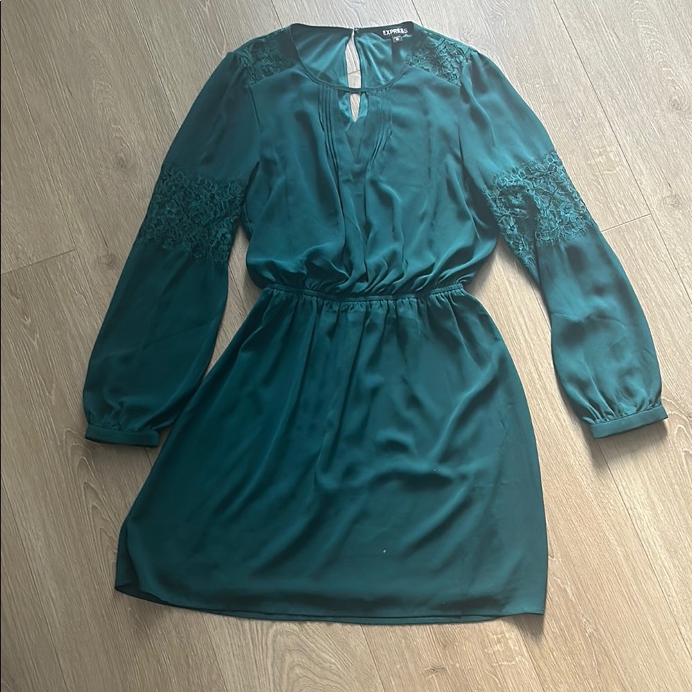 Express Teal Long Sleeve Dress